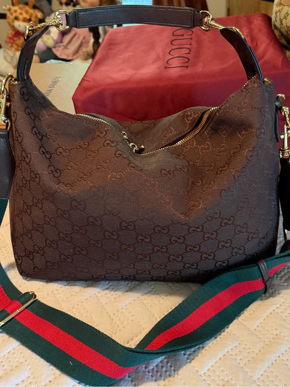 Beautiful Brera Chocolate Canvas Hobo Bag